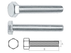 Болт М6х50 мм шестигр., цинк, кл.пр. 8.8, DIN 933 (10 шт в зип-локе) STARFIX