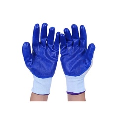Перчатки синтетические M-L (8-9) белые синий облив арт. 54411494 